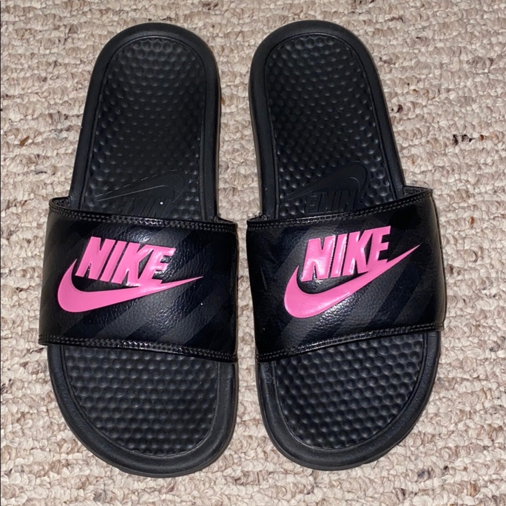 Nike Slide-on Sandals Pink and Black